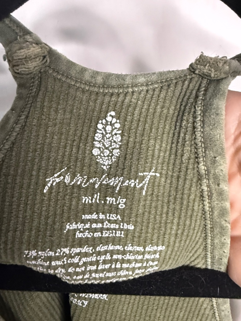 FP Movement by Free People Olive Ribbed Racerback Crop Tank - Picture 2 of 4